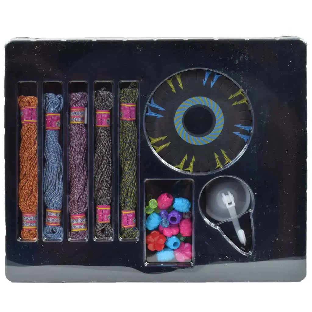 DIY Mach-es-selbst Armbandherstellungsset mit bunten Fäden und Perlen kép 2