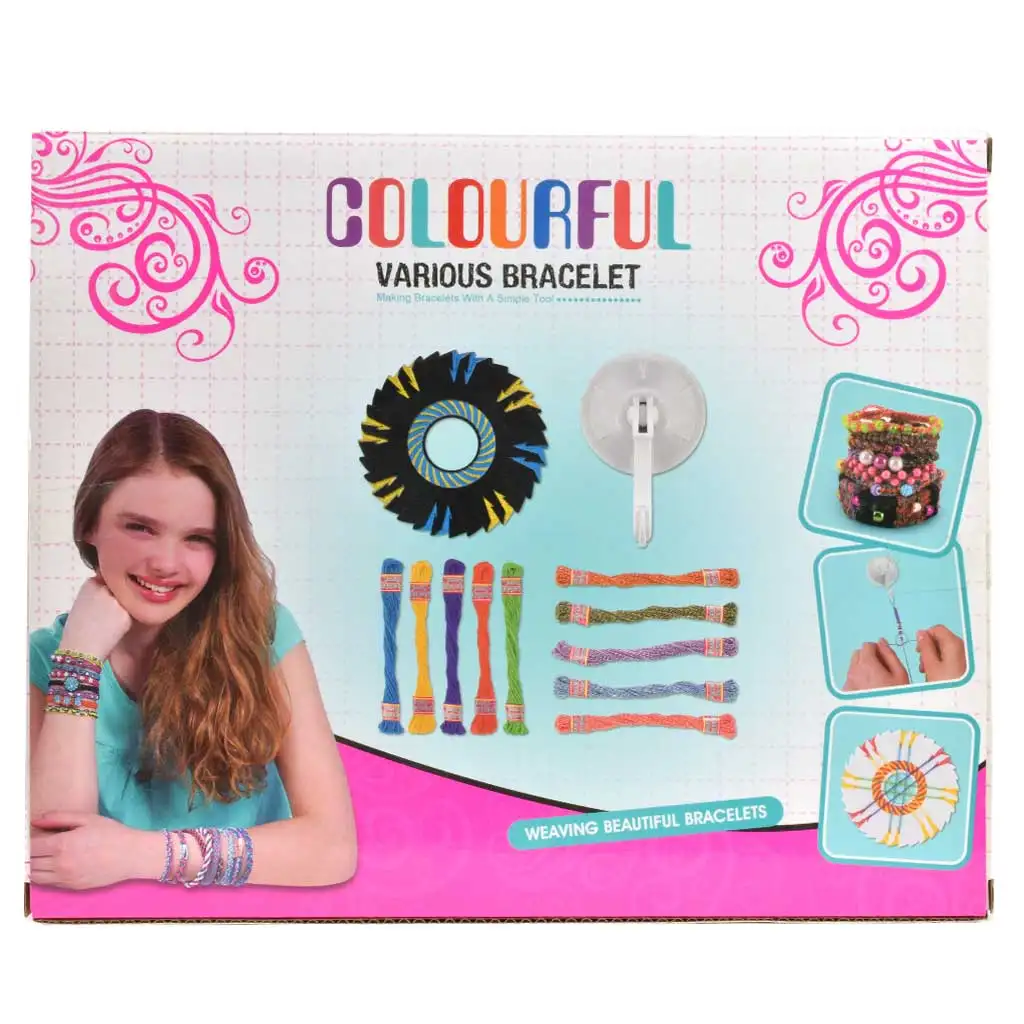 DIY Mach-es-selbst Armbandherstellungsset mit bunten Fäden und Perlen kép 3