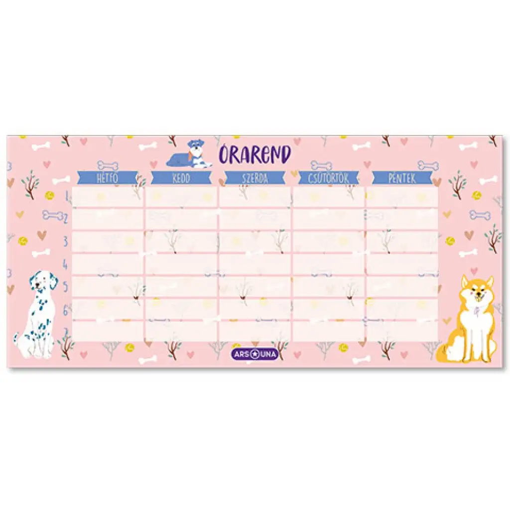 Ars Una: Doggy Friends einseitiger, beidseitiger Stundenplan