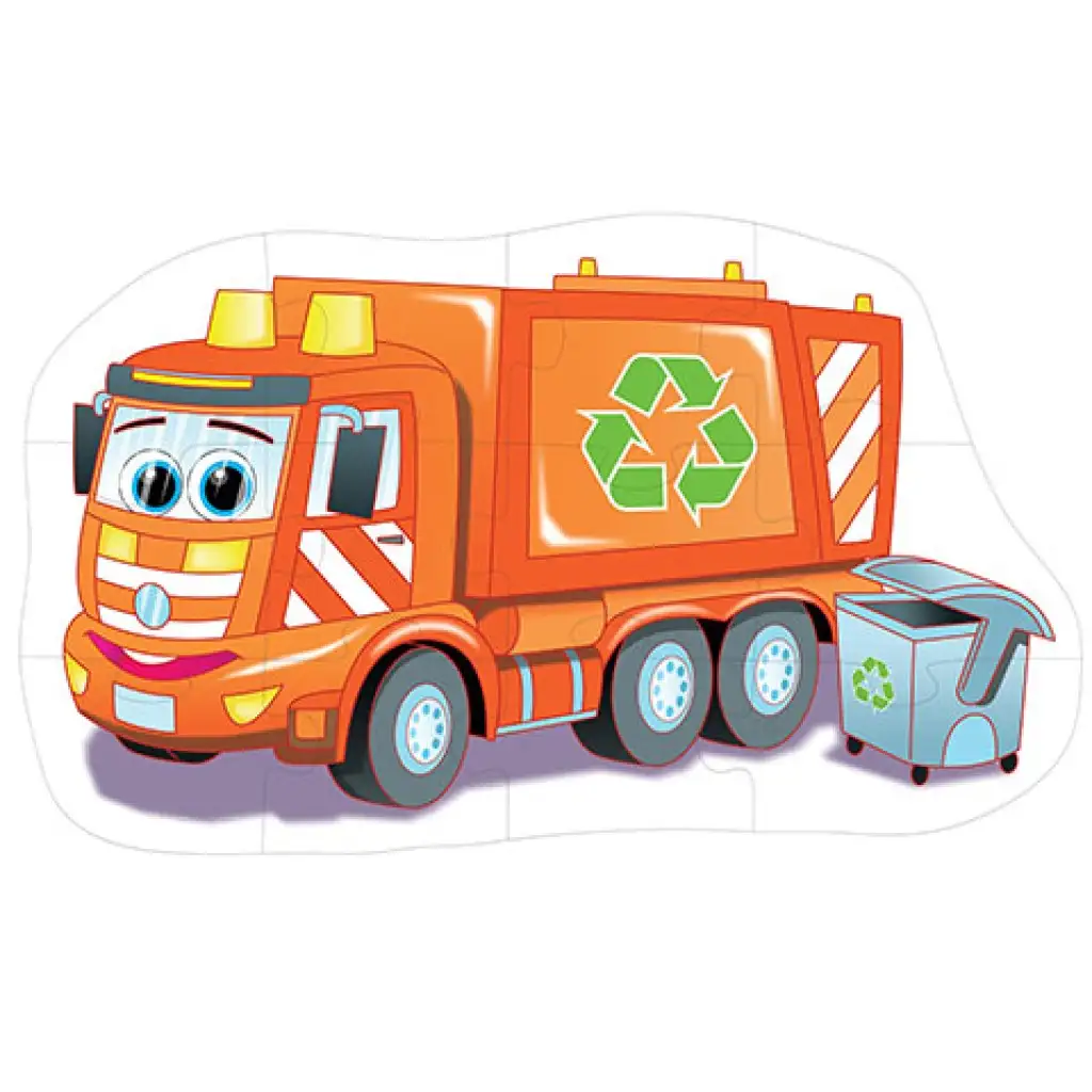 Müllwagen Riesen-Bodenpuzzle 12-teilig kép 2