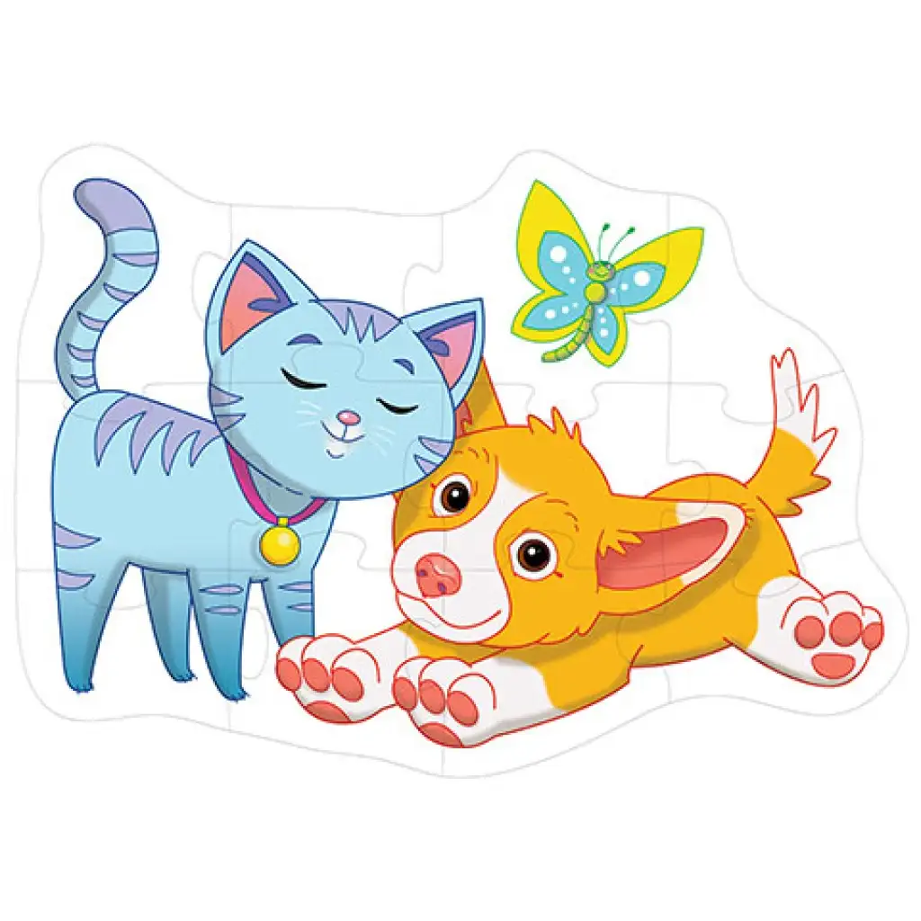 Hund und Katze riesiges Bodenpuzzle 12-teilig kép 2