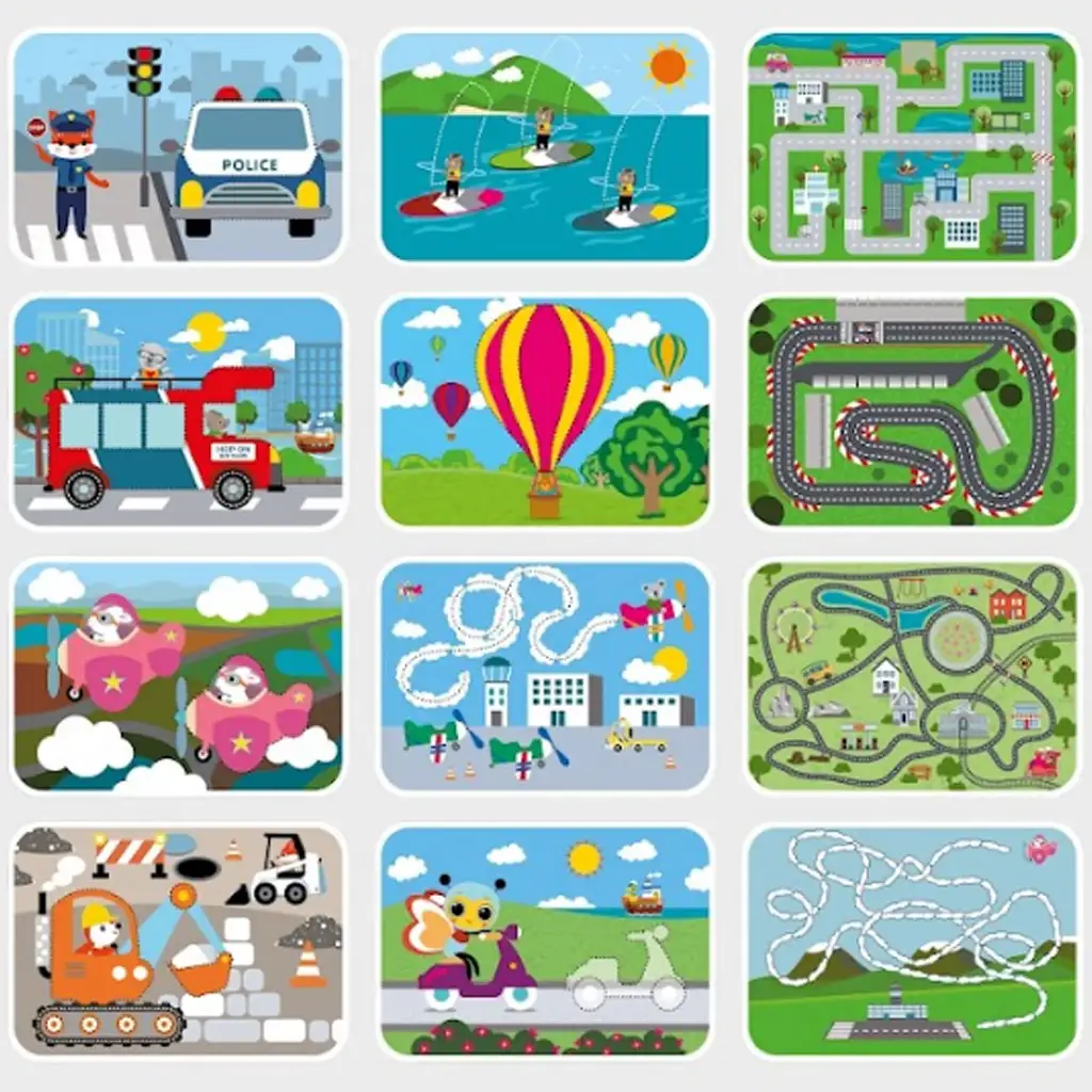 Entwicklungskarten mit abwischbarem Filzstift - Fahrzeuge kép 2