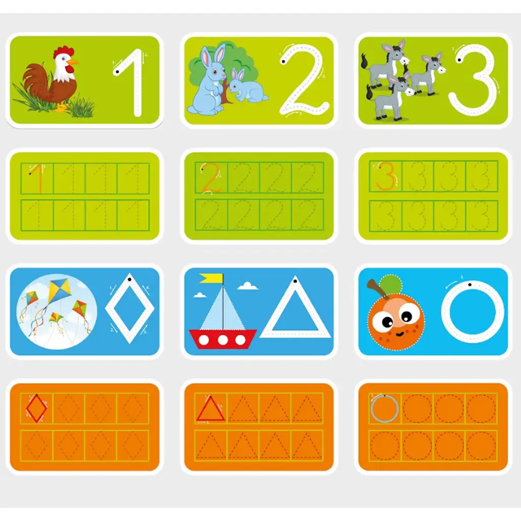 Zahlen kennenlernen – Schulvorbereitende Entwicklungskarten für 4-6 Jährige kép 2