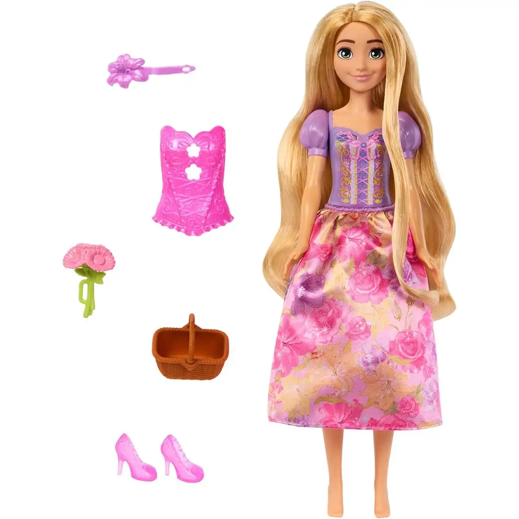Disney Hercegnők: Varázslatos Meglepetés Aranyhaj baba - Mattel kép 2