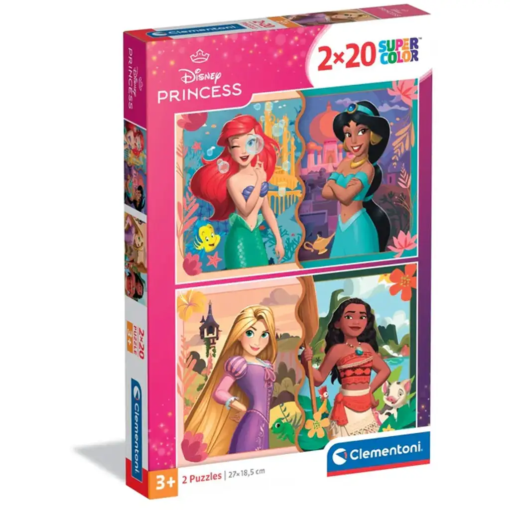 Disney+Prinzessinnen+2-in-1+Puzzle+-+Clementoni