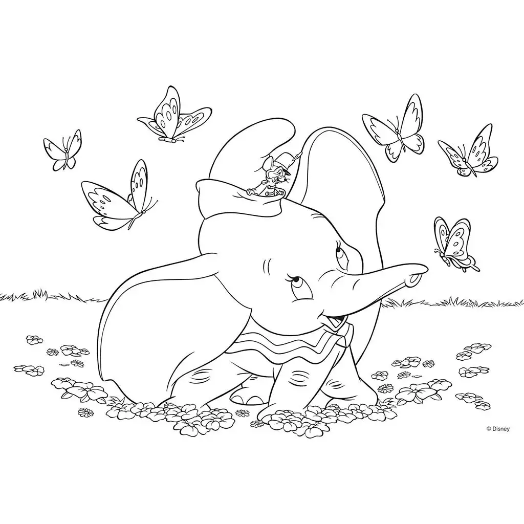 Disney Dumbo 2-in-1 35-teiliges Maxi-Puzzle und Ausmalbild 70x50cm – Lisciani kép 2