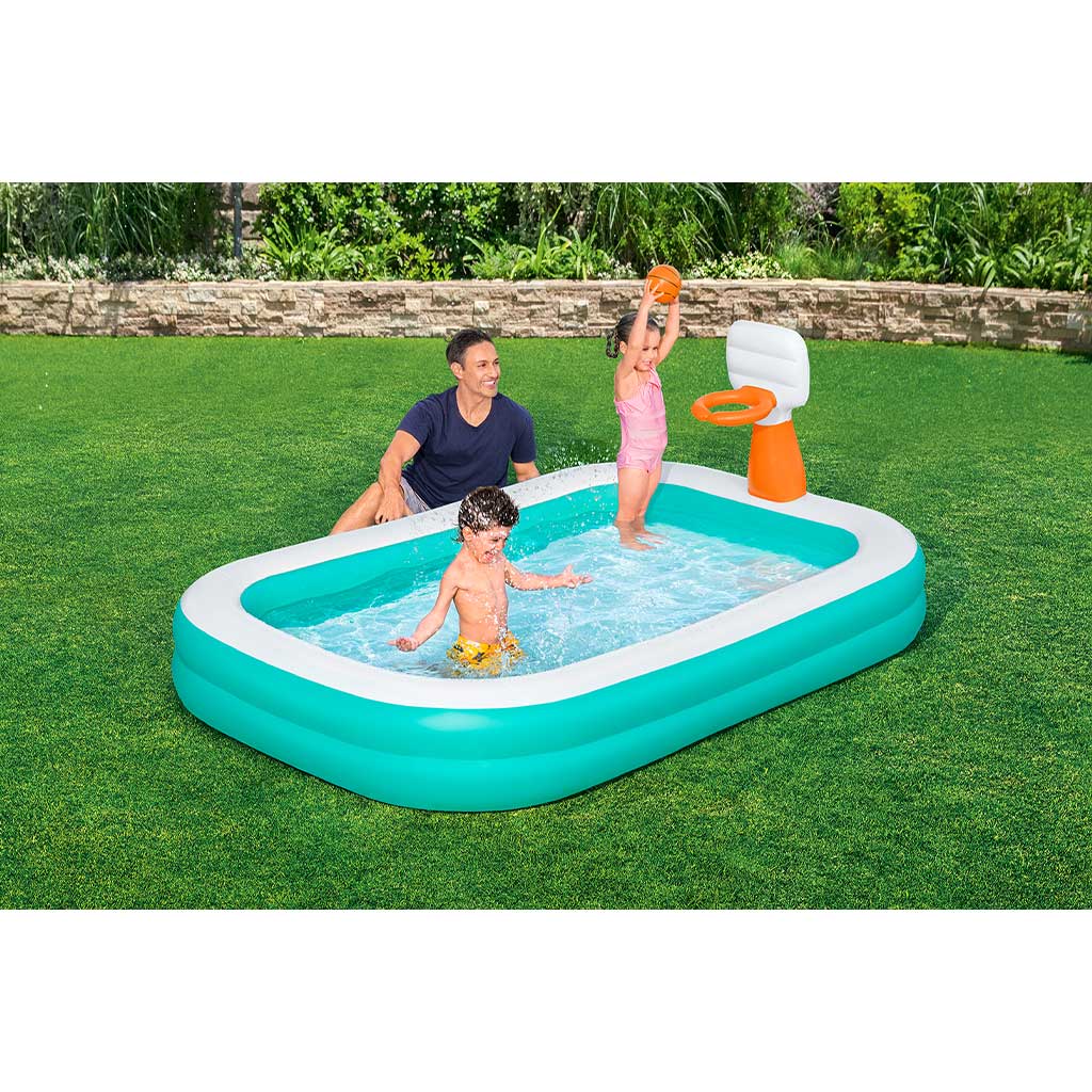 Bestway: Dunk N' Splash™ medence kosárlabda palánkkal 251x168x102cm kép 2
