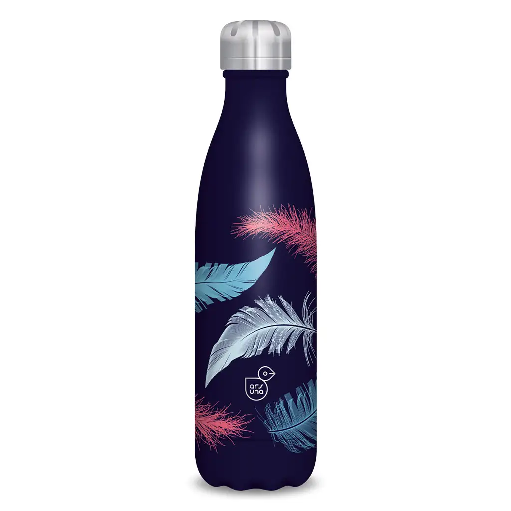 Ars Una: Feather Dark doppelwandige Metalltrinkflasche 500 ml