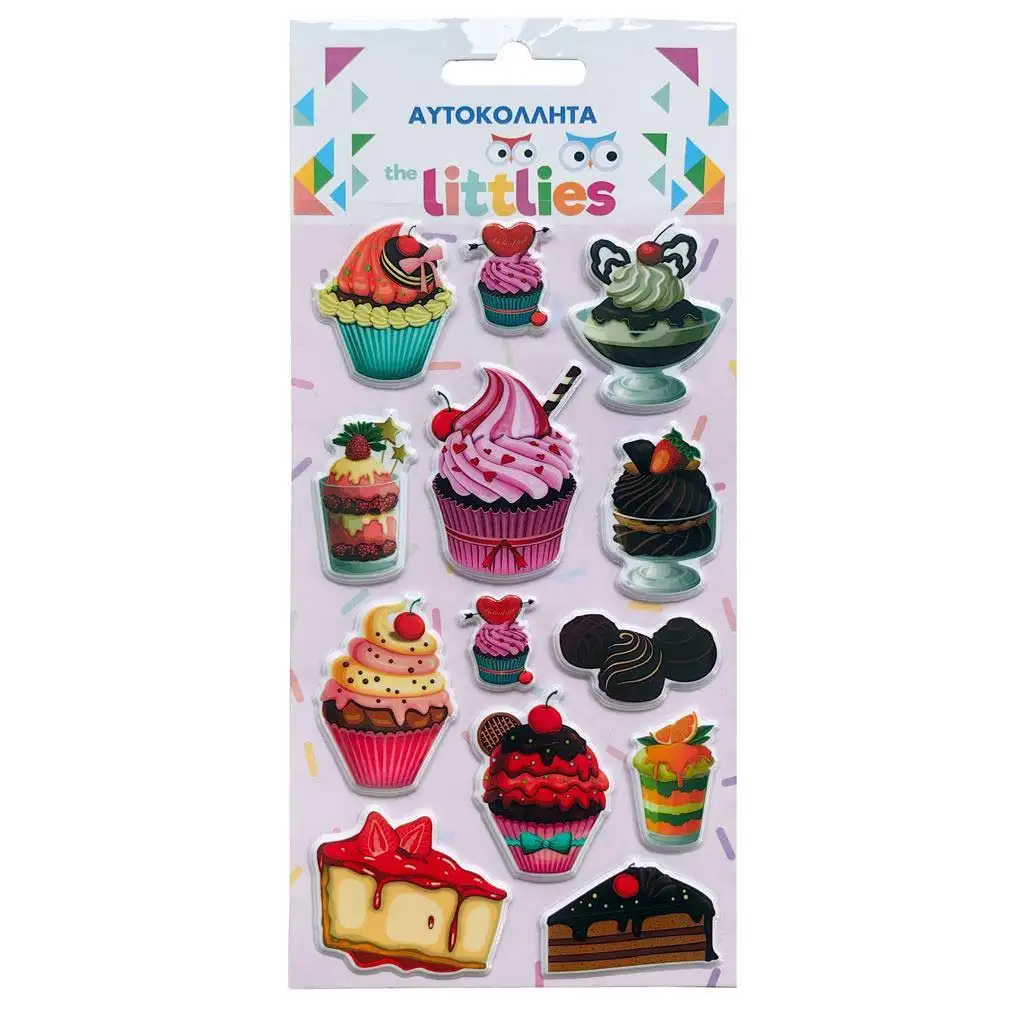 The Littlies: Édességes 3D pufi matrica szett 10x22cm-es íven kép 1