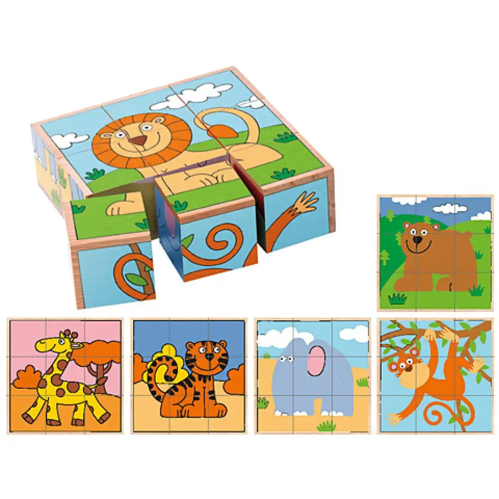Exotische Tiere Holzpuzzle-Spiel kép 2