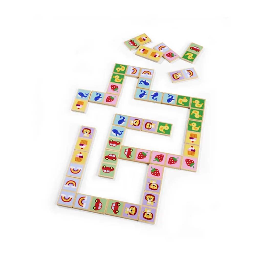 Eichhorn: Buntes Holzdomino mit kindlichen Motiven – Simba Toys kép 2
