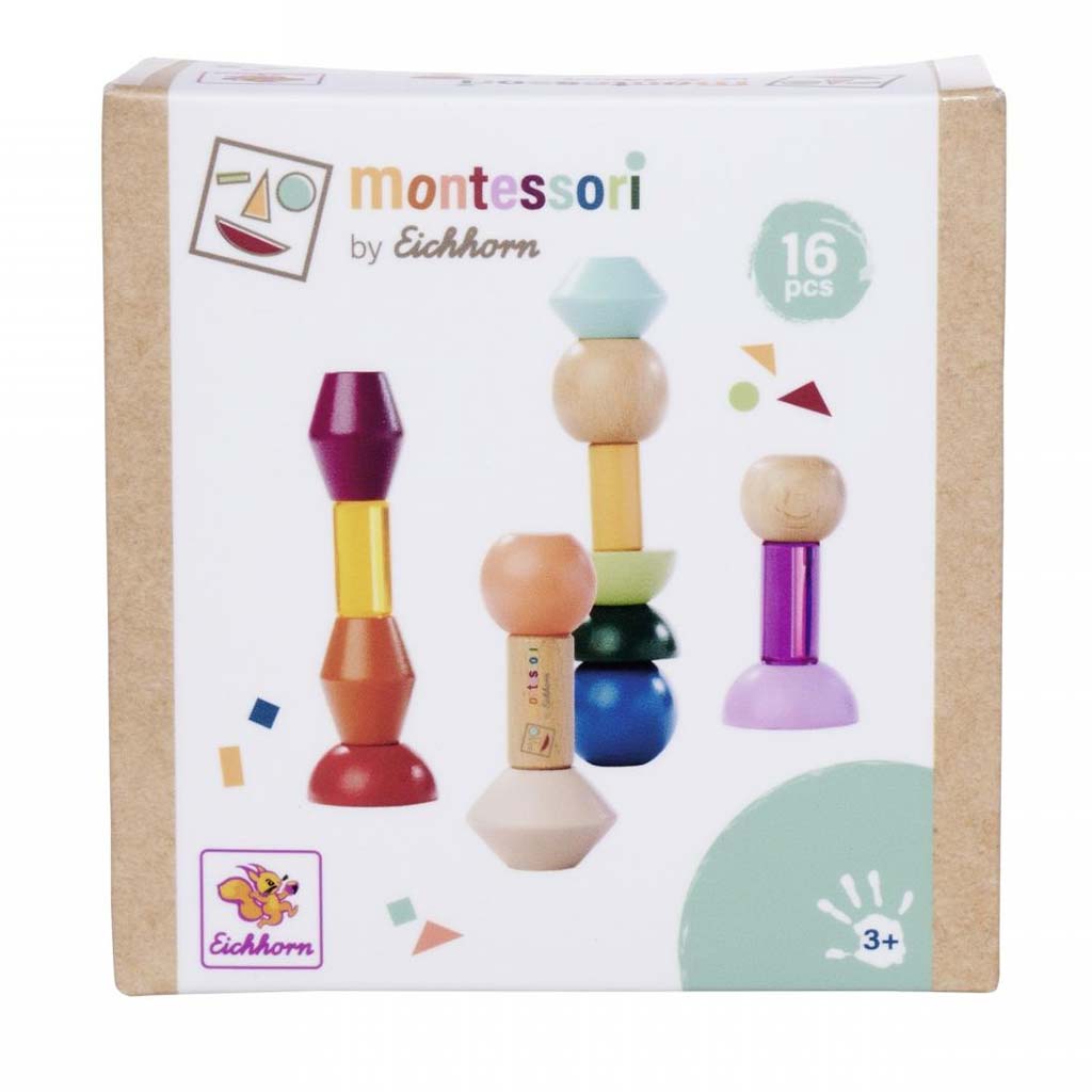 Eichhorn: Montessori-Holzturm Bausteine – Kreatives Balancierspiel - Simba Toys