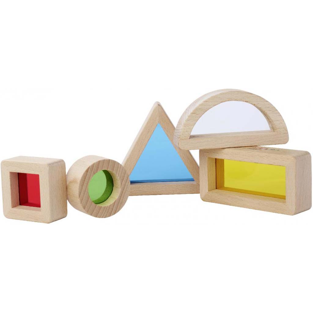 Eichhorn: Holz Montessori Formen mit bunten Fenstern – Bauset zur Sinnesentwicklung – Simba Toys kép 2