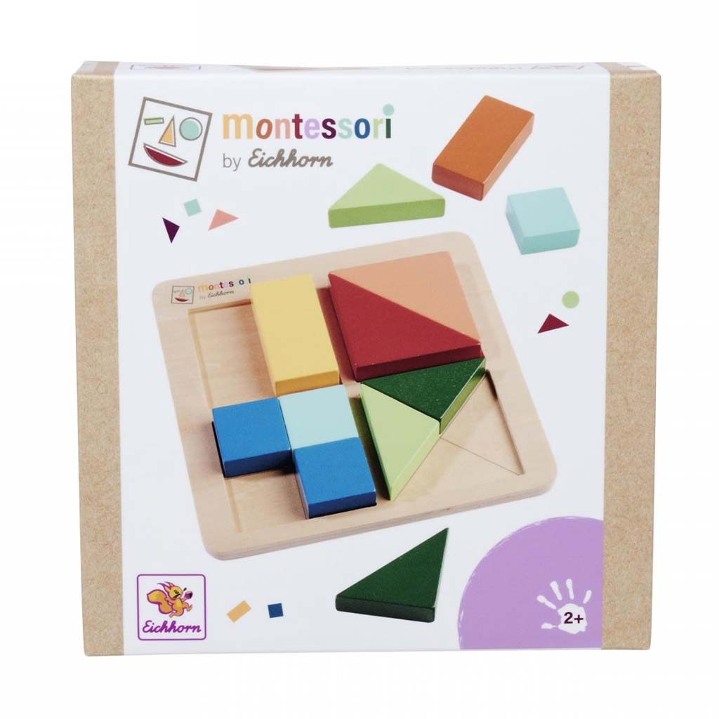 Eichhorn: Montessori-Holz Farb- und Formenpuzzle – Logikspiel für kleine Hände – Simba Toys