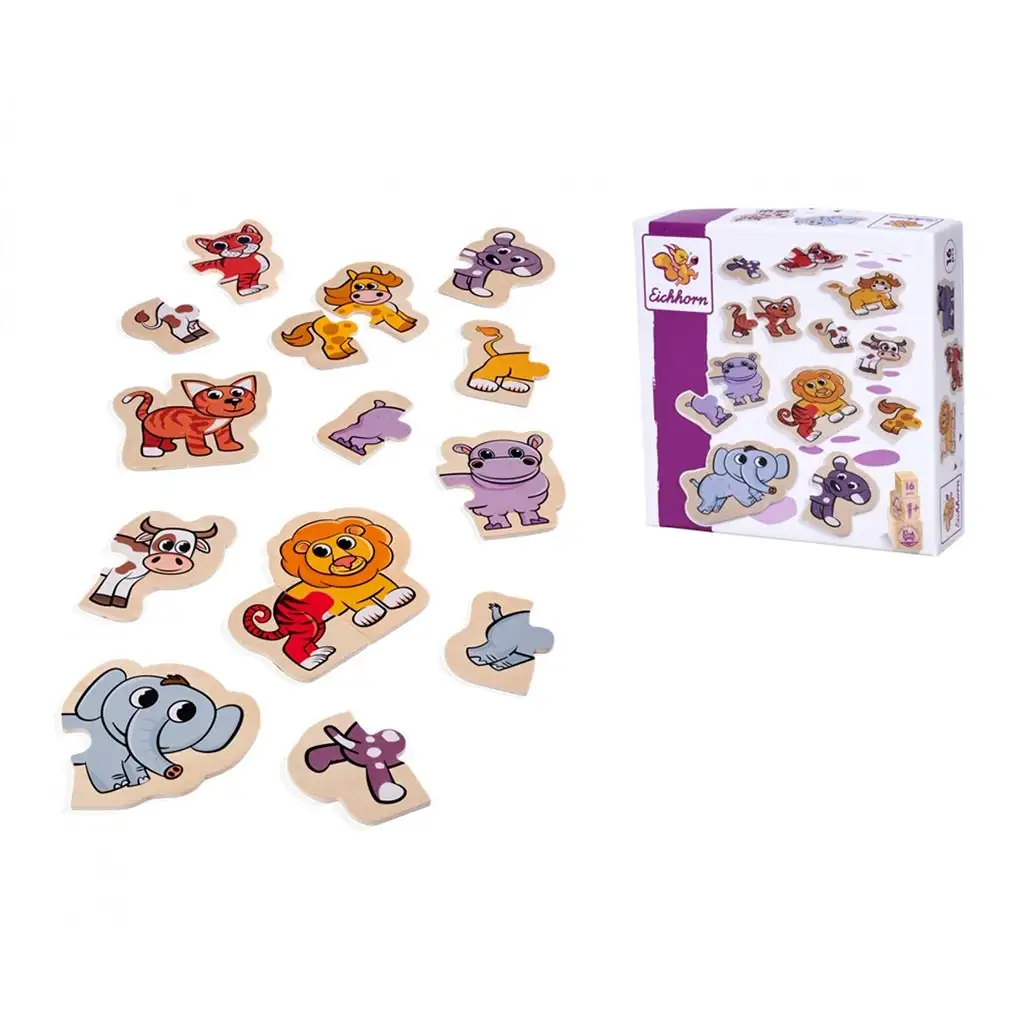 Eichhorn: Holztiere Puzzle 16-teilig - Simba Toys kép 2