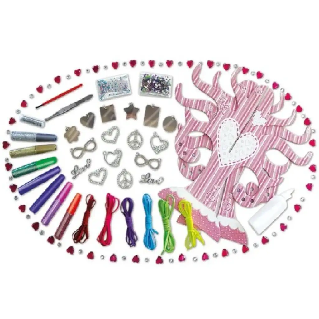 LENA: Schmuckset mit Metallanhängern und Kristallen kép 3