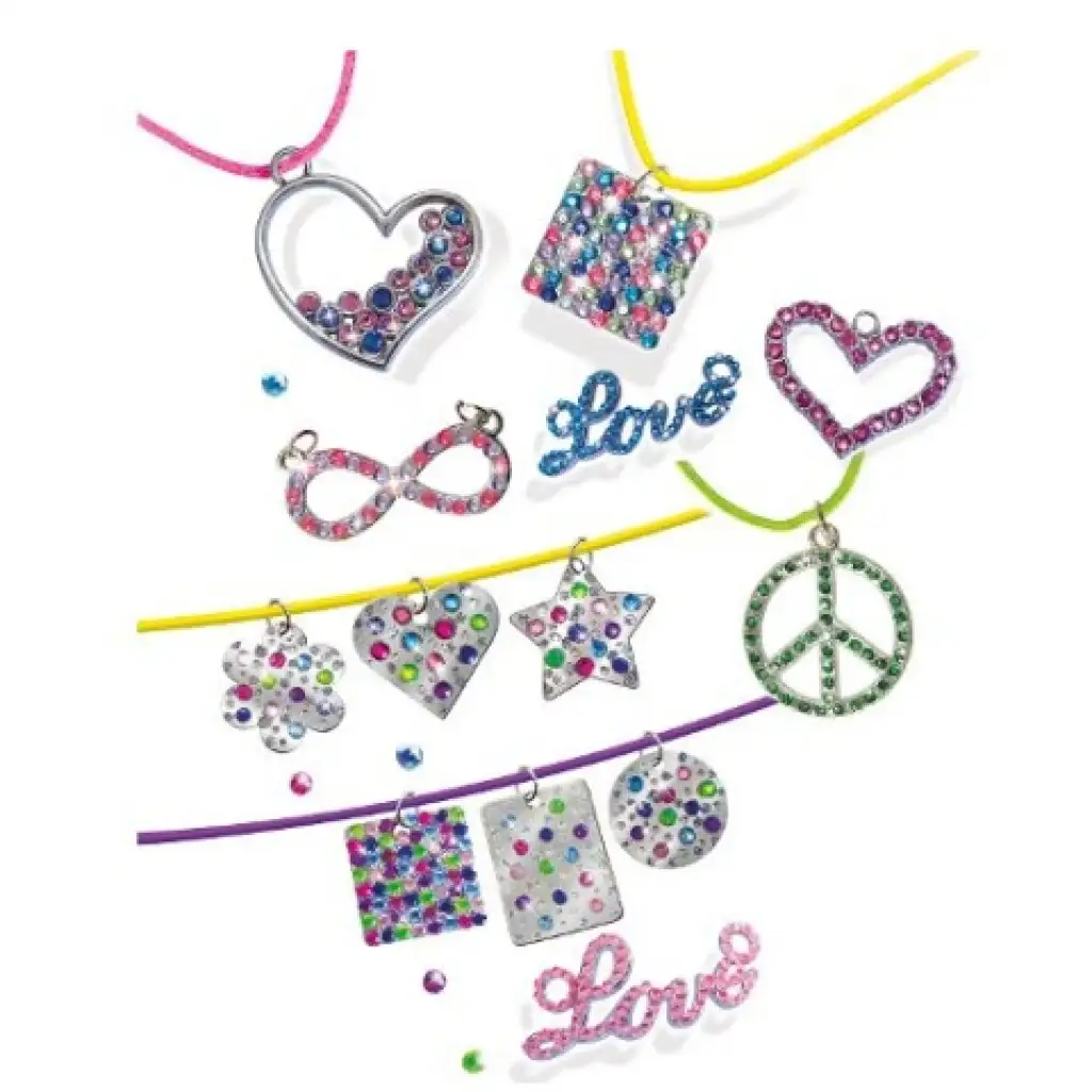 LENA: Schmuckset mit Metallanhängern und Kristallen kép 2