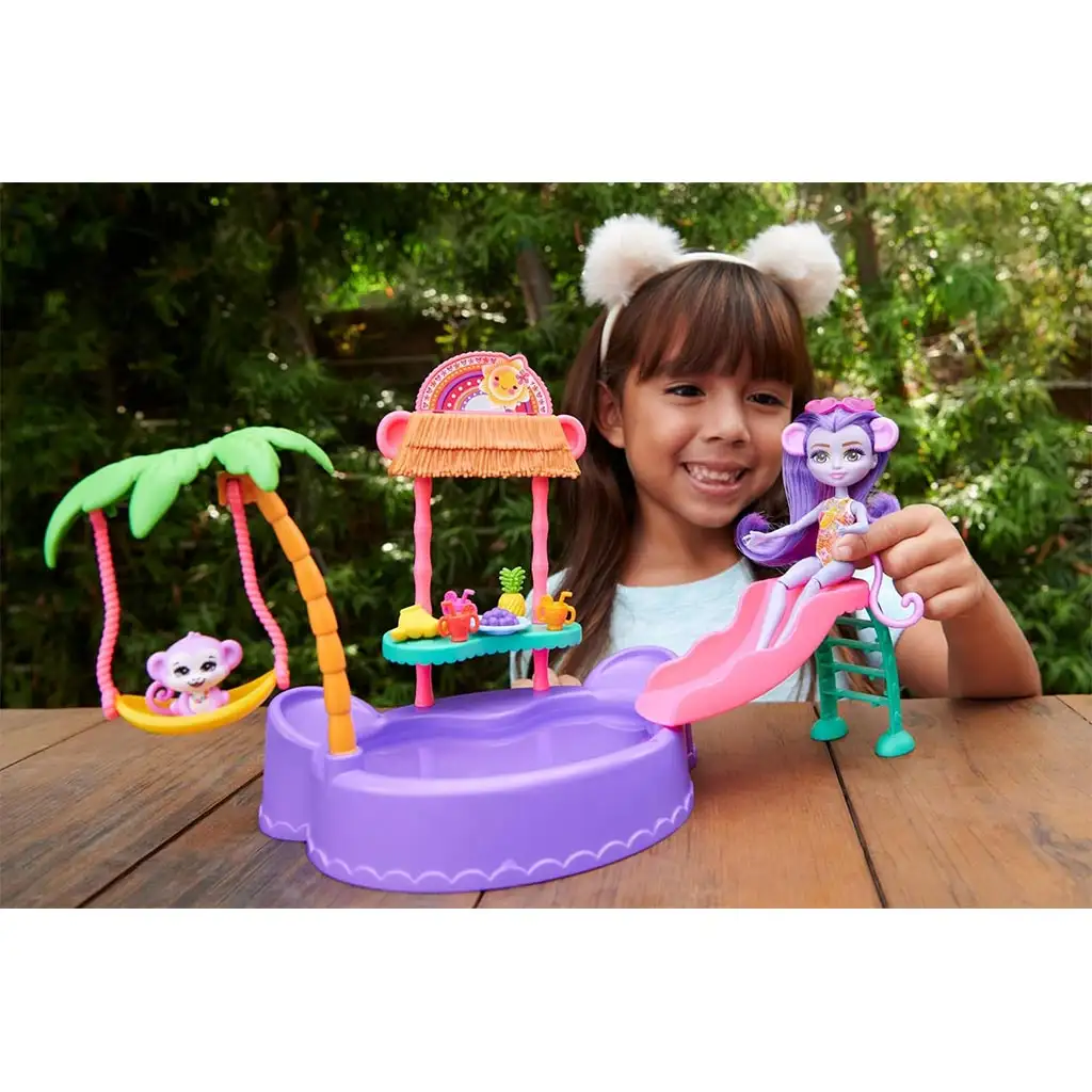 Enchantimals: Majmóca medencés bulija játékszett - Mattel kép 3
