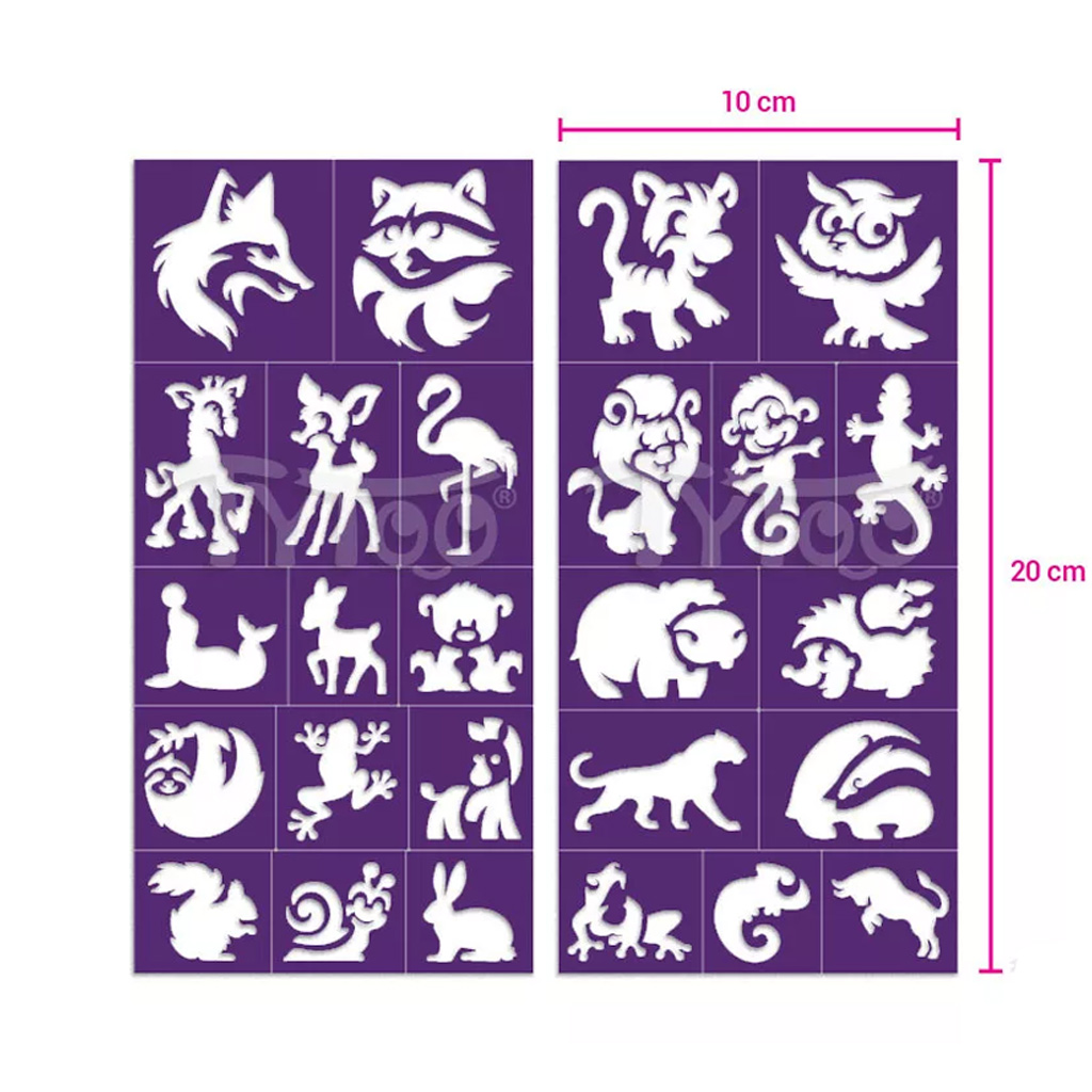 TyToo: Glitzertattoo-Schablonenset Waldtiere, 26 Stück kép 3