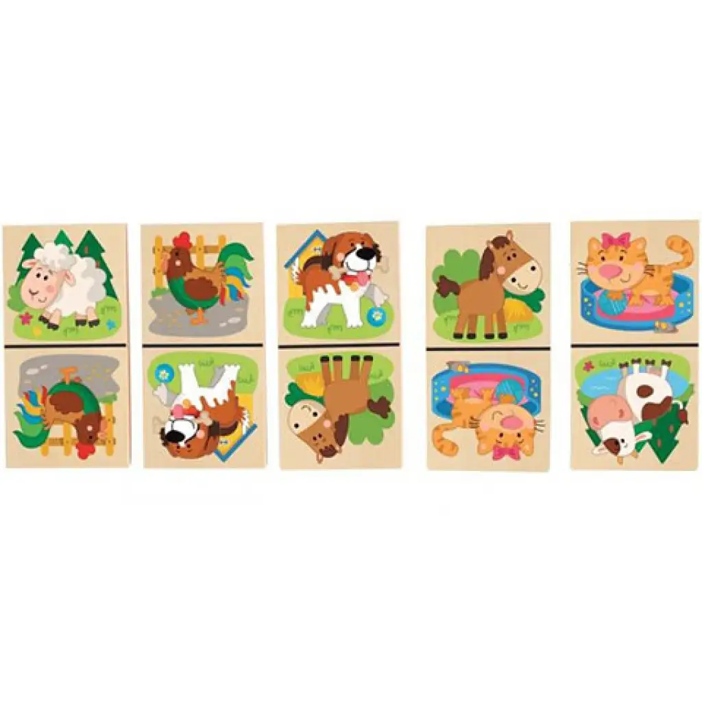 Holzdomino mit Tiermotiven kép 2