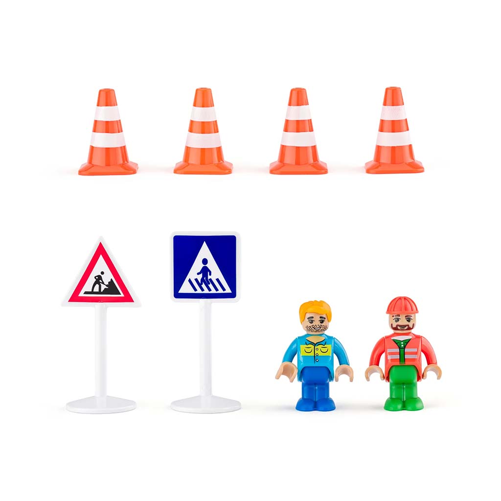 12-teiliges Spielset mit Baumaschinen - Woodyland kép 3