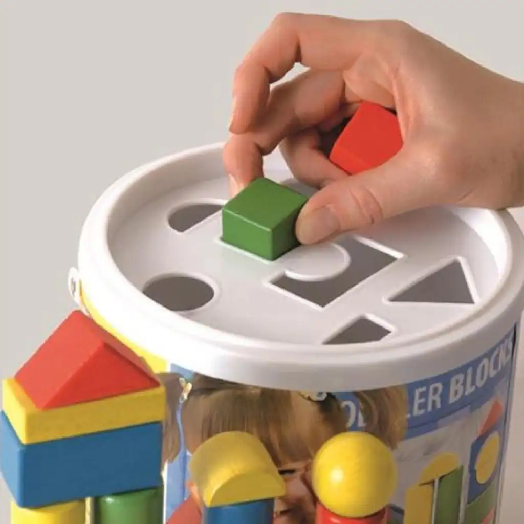 Holzbaustein-Set mit 50 Stück und Formsortierbox - Woodyland kép 2