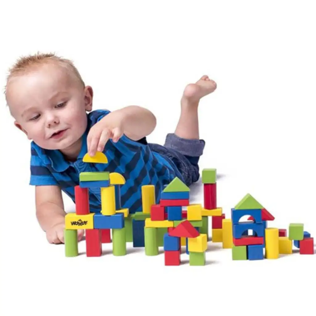 Holzbaustein-Set mit 50 Stück und Formsortierbox - Woodyland kép 3