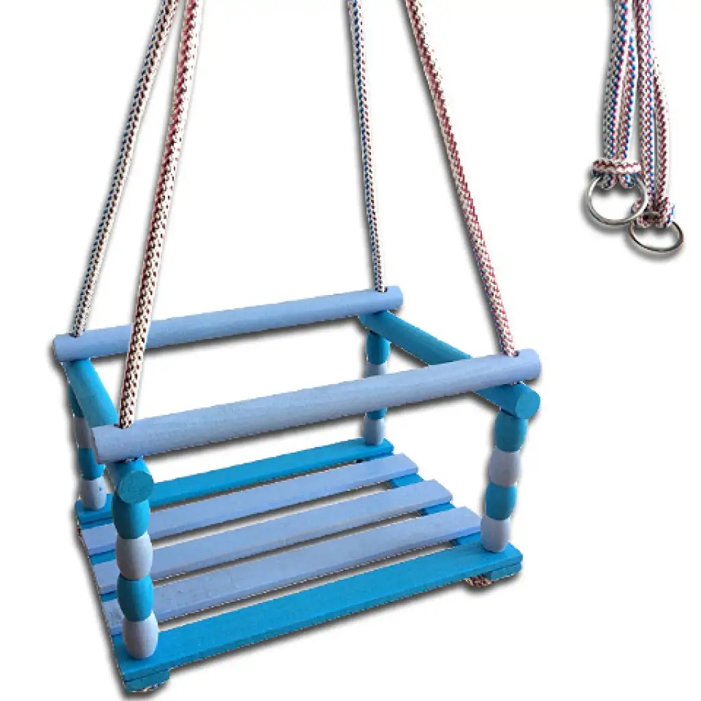 Holzschaukel in Blau