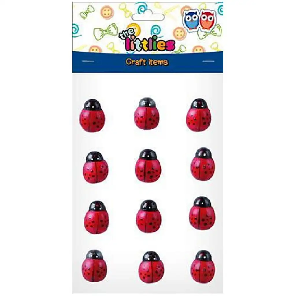 Marienkäfer-Holzdeko 18mm 12 Stück