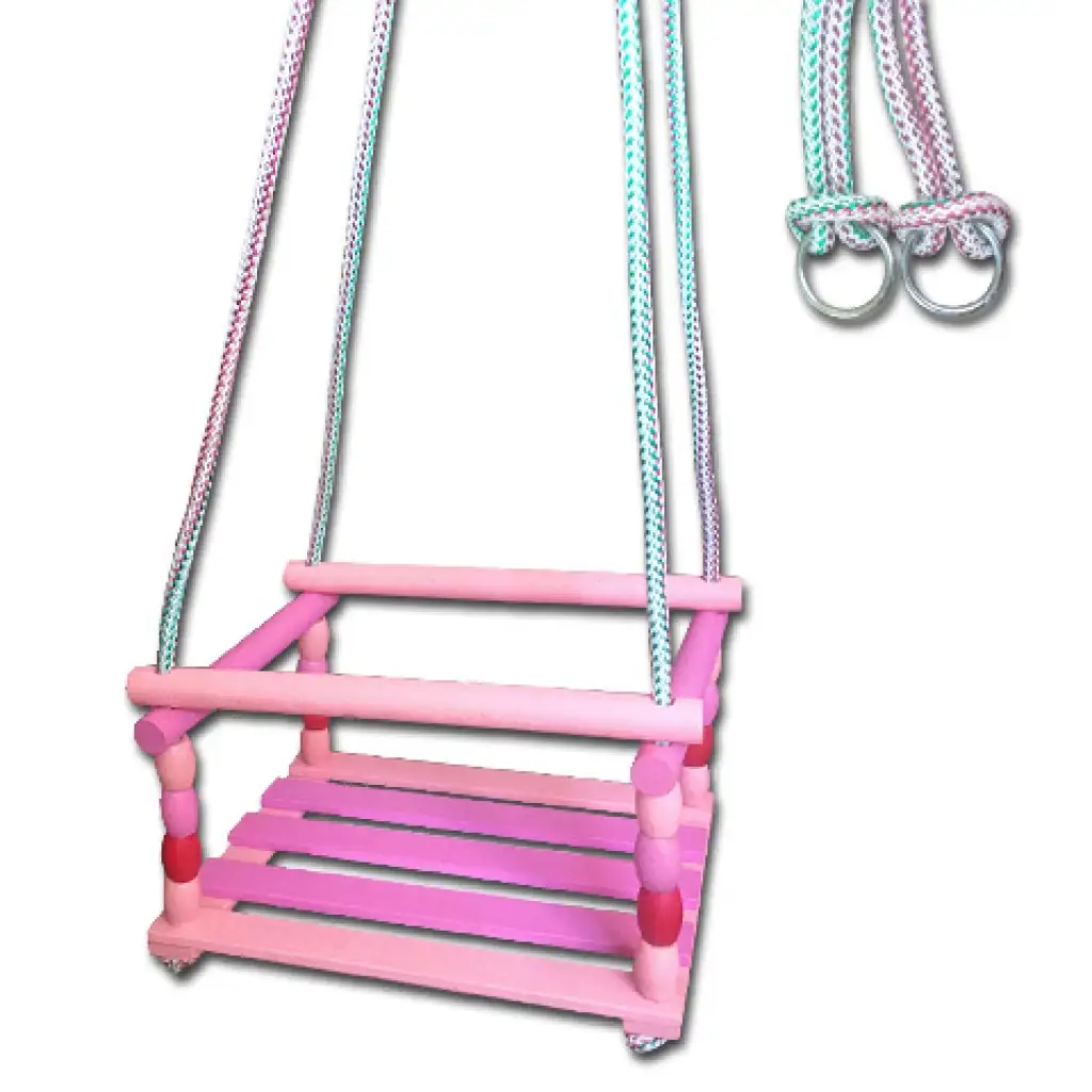Rosa Holzschaukel