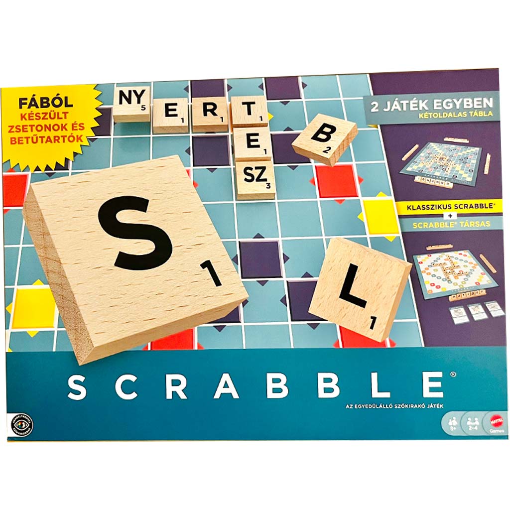 Scrabble Original aus Holz und 2-in-1 Gesellschaftsspiel - Mattel