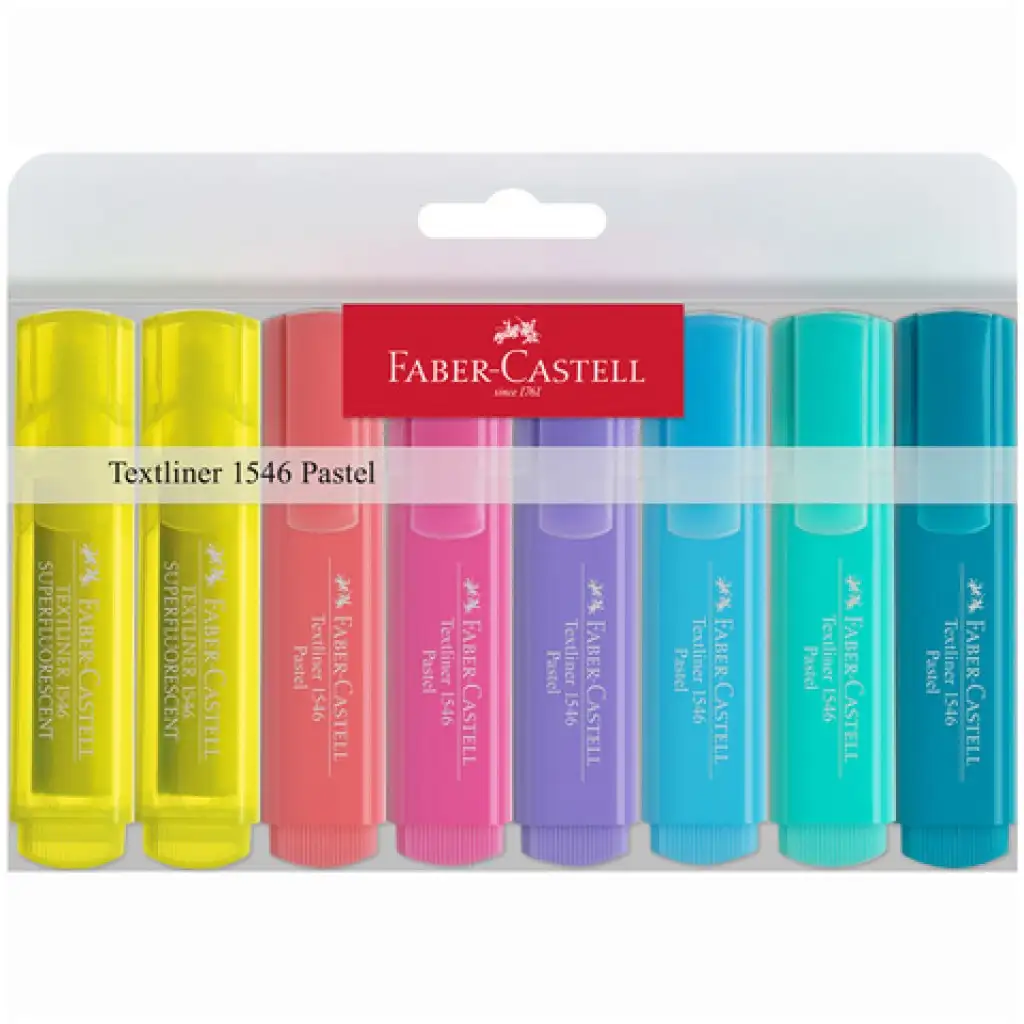 Faber-Castell: 8er-Set Textmarker in Pastellfarben