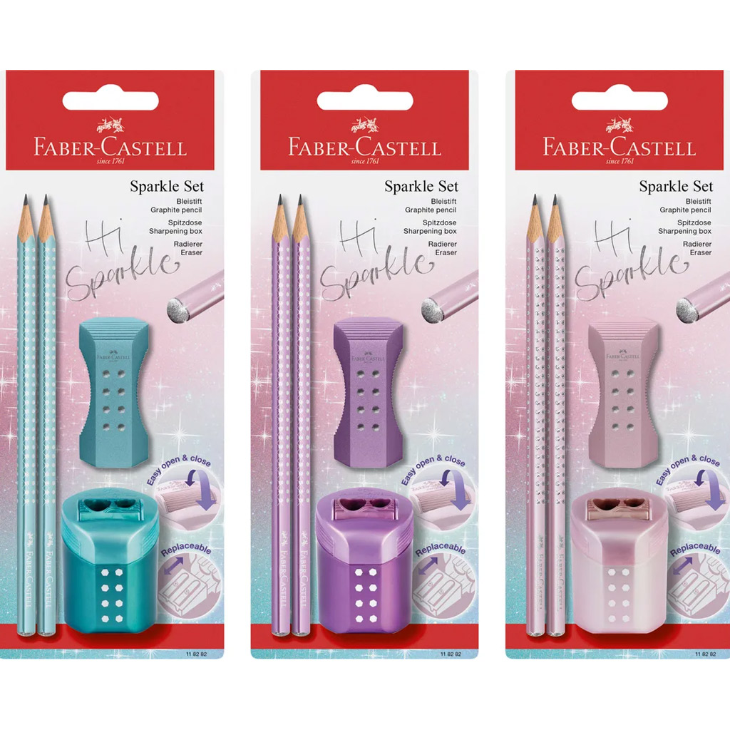 Faber-Castell: SPARKLE 4-teiliges Schreibwarenset in verschiedenen Ausführungen, 1 Stück