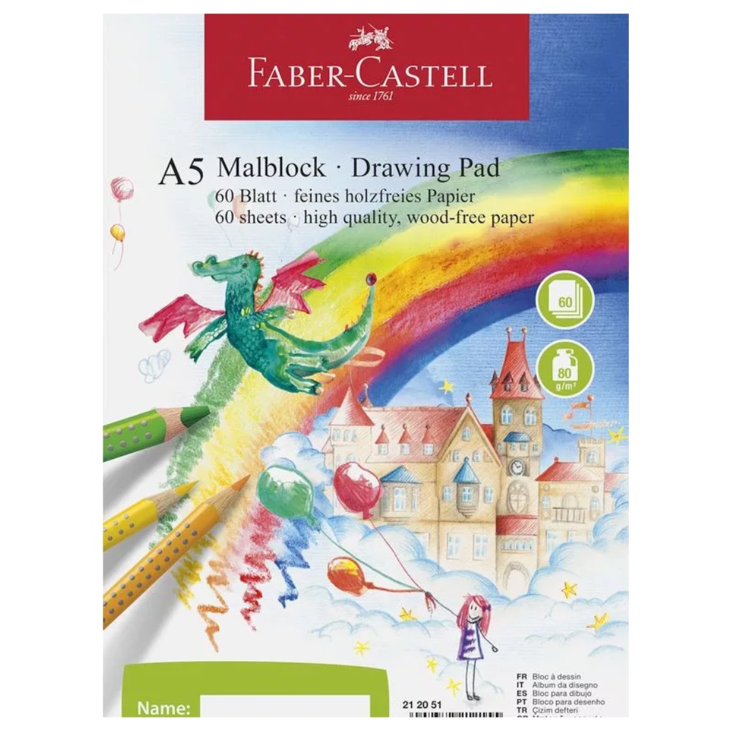 Faber-Castell: Zeichenblock A5, 100 Blatt, 80g