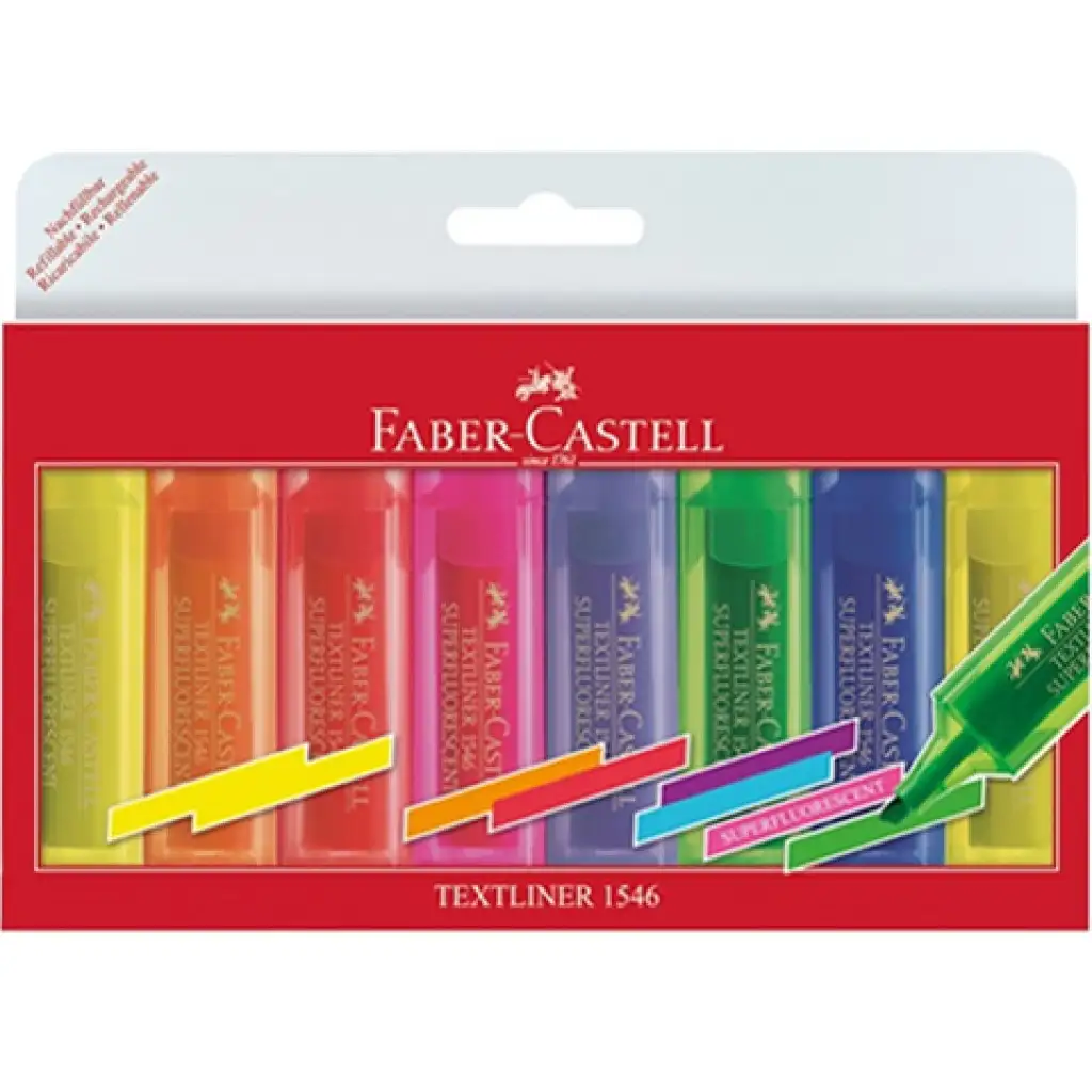 Faber-Castell: Superfluorescent Textmarker-Set 8-teilig