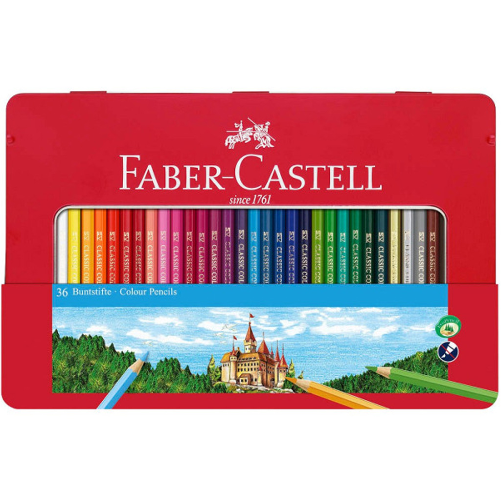 Faber-Castell: Farbstift-Set in Metalldose, 36 Stück