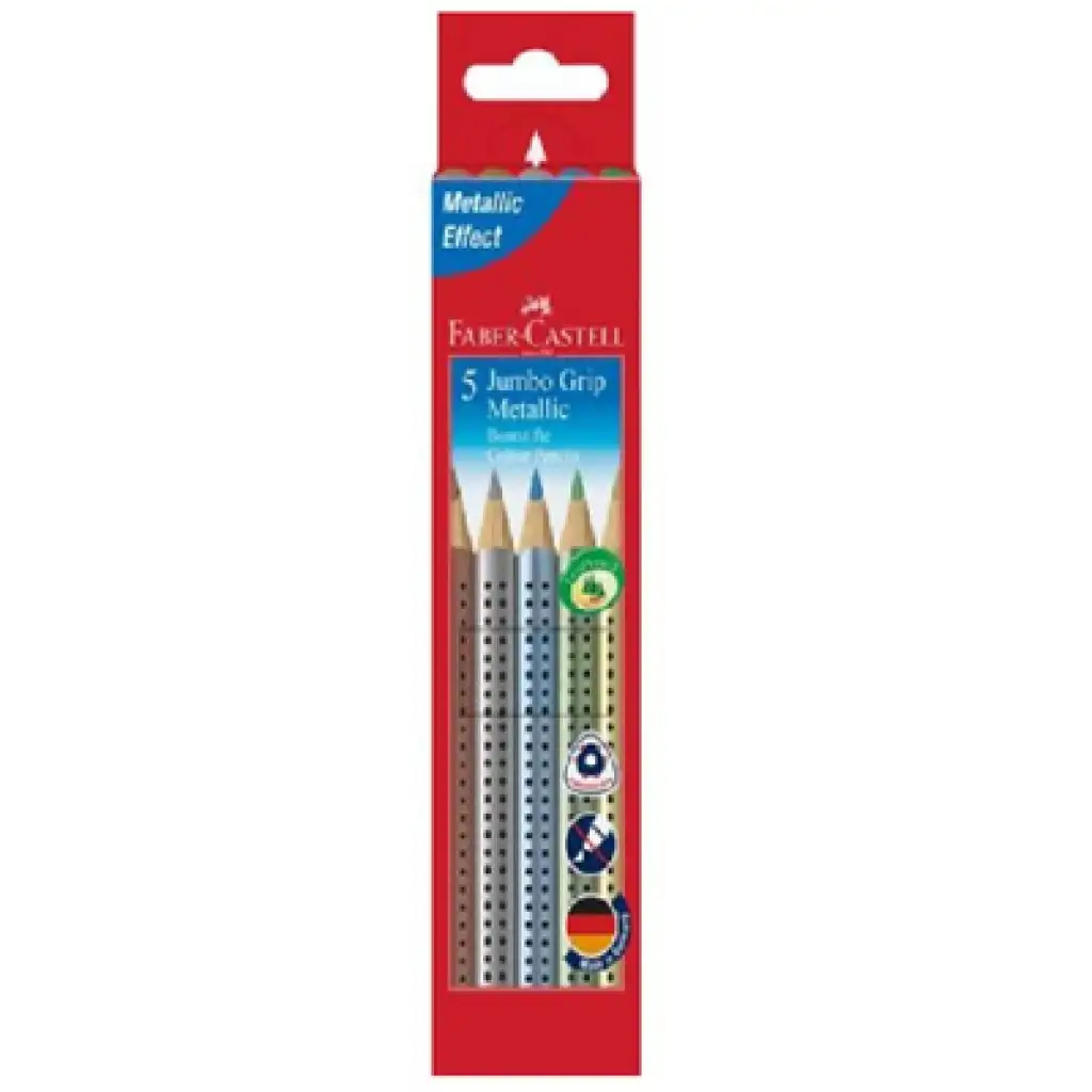 Faber-Castell: GRIP Jumbo Metallic Buntstift-Set - 5 Stück