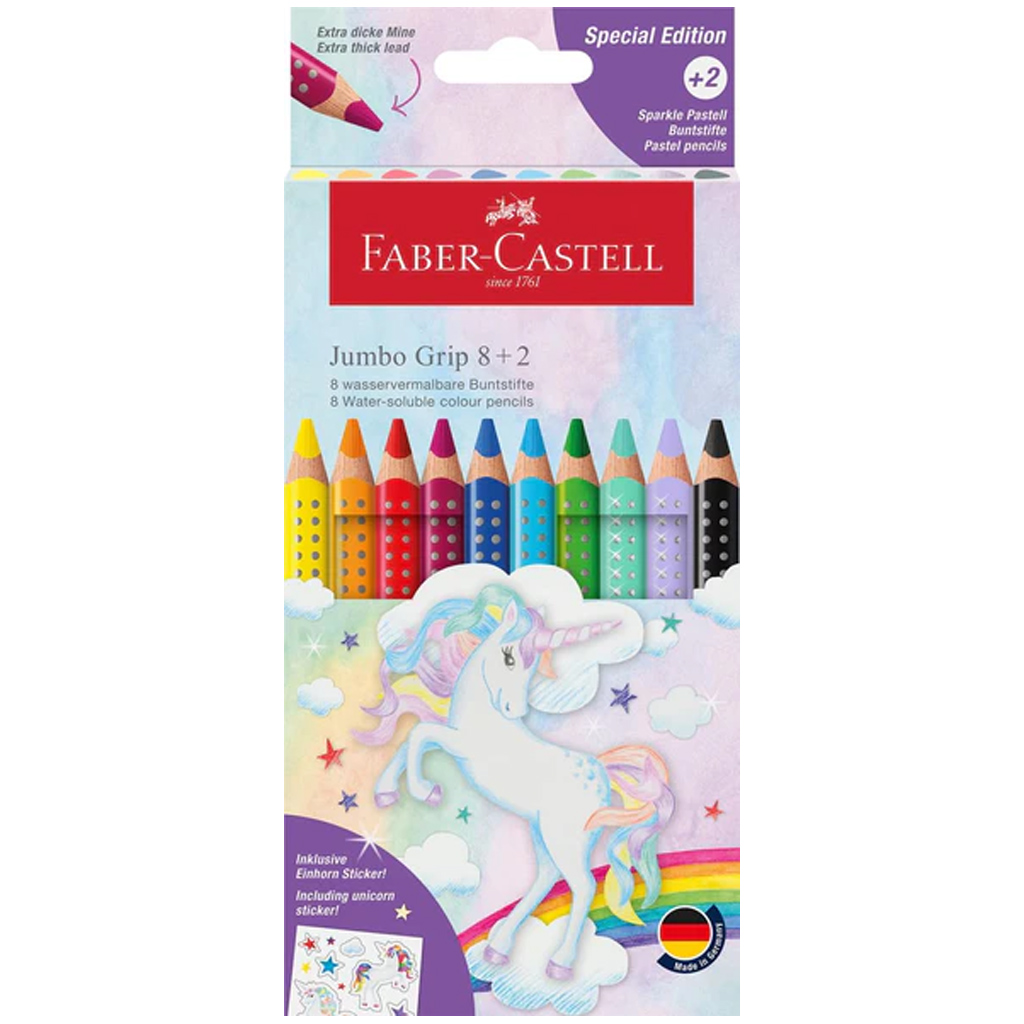 Faber-Castell: Jumbo GRIP Einhorn-Farbstift-Set 8+2 Stück