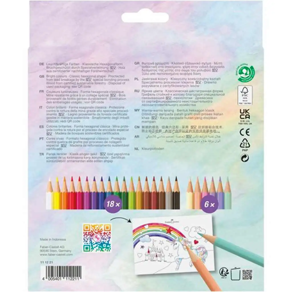 Faber-Castell: Buntstift-Set mit Schloss, 18+6 Stück Packung kép 2
