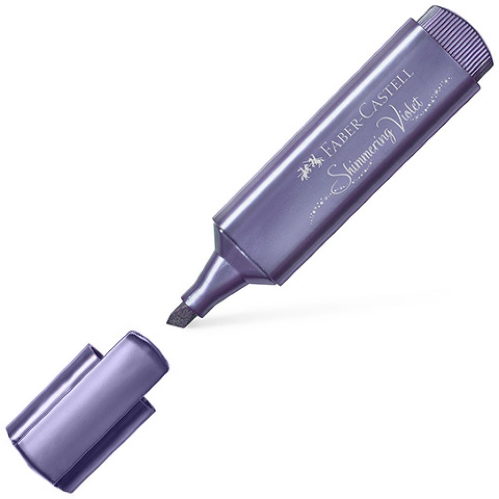 Faber-Castell: 1546 Schimmerndes Violett Textmarker in Metall-Lila, 1 Stück