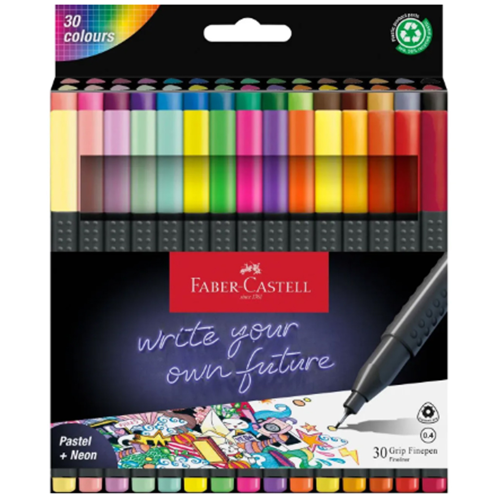 Faber-Castell: Grip 30er-Filzstift-Set, 0,4 mm