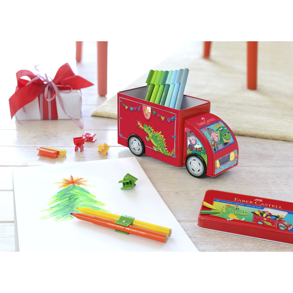 Faber-Castell: Filzstift-Set im Metall-LKW, 33-teilig kép 3