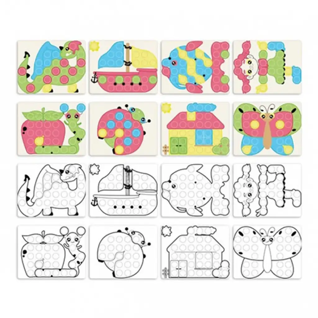 Quercetti: Play Eco Fantacolor Junior Steckmosaik-Set 58-teilig kép 3