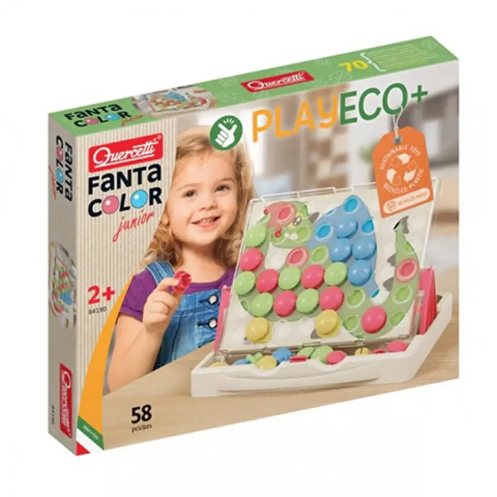 Quercetti: Play Eco Fantacolor Junior Steckmosaik-Set 58-teilig