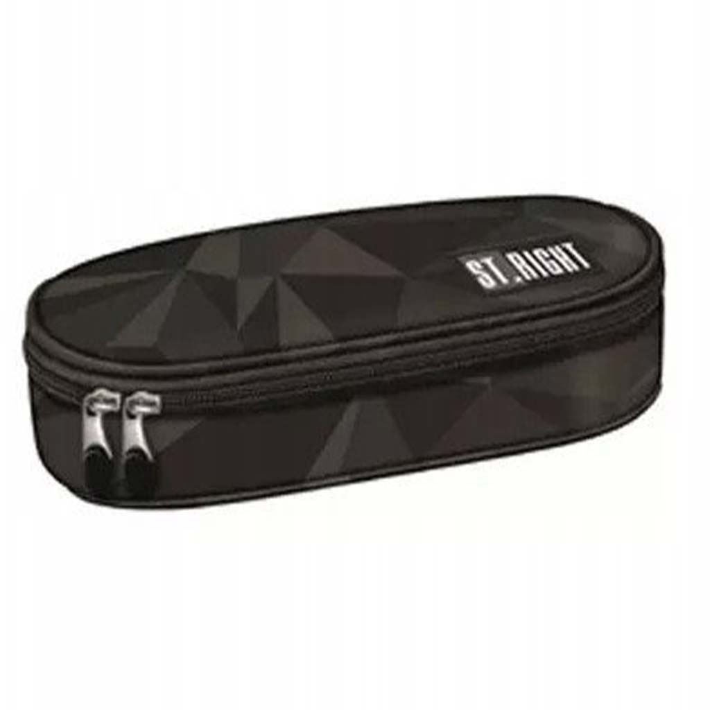 St.Right Schwarzes ovales Federmäppchen PC01 23x9,5x6cm kép 2