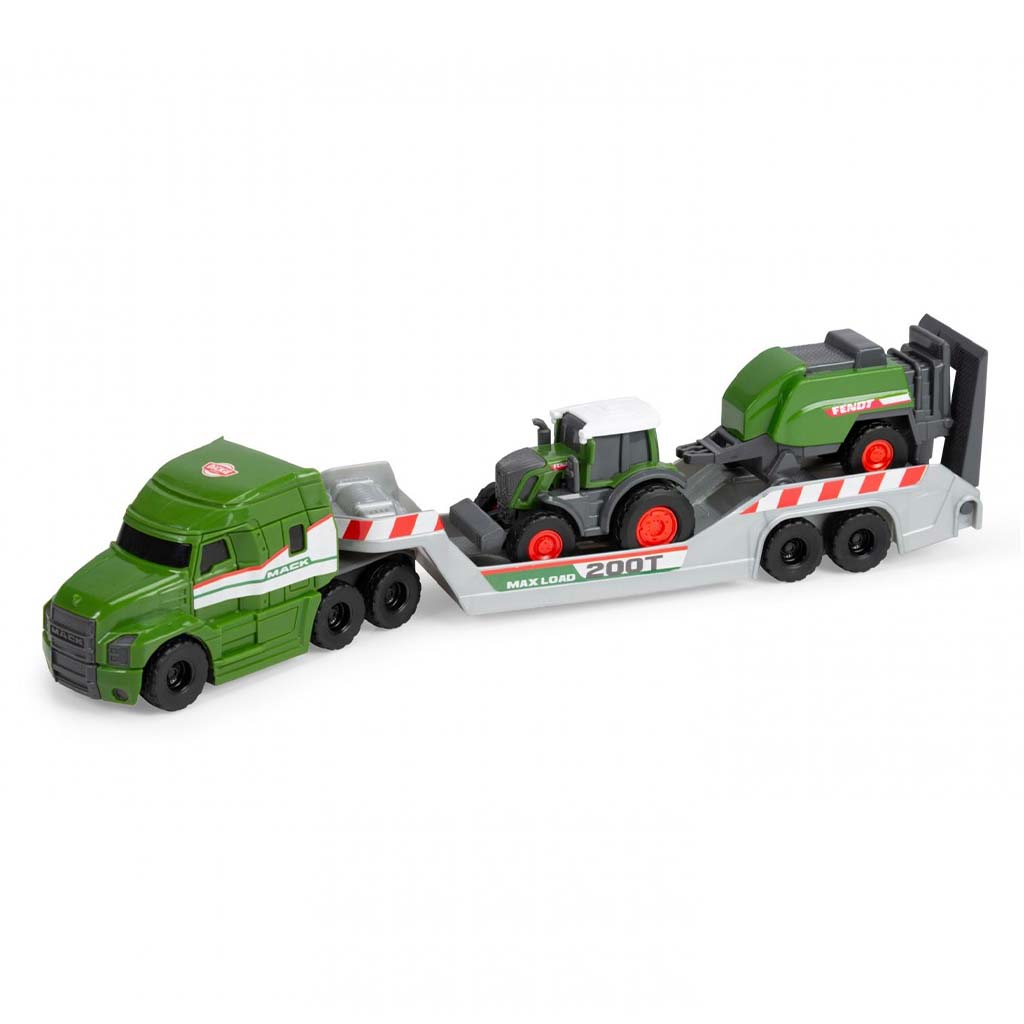 Mikro-Transport-Lkw mit Fendt-Traktor und Ballenpresse – Dickie Toys kép 2