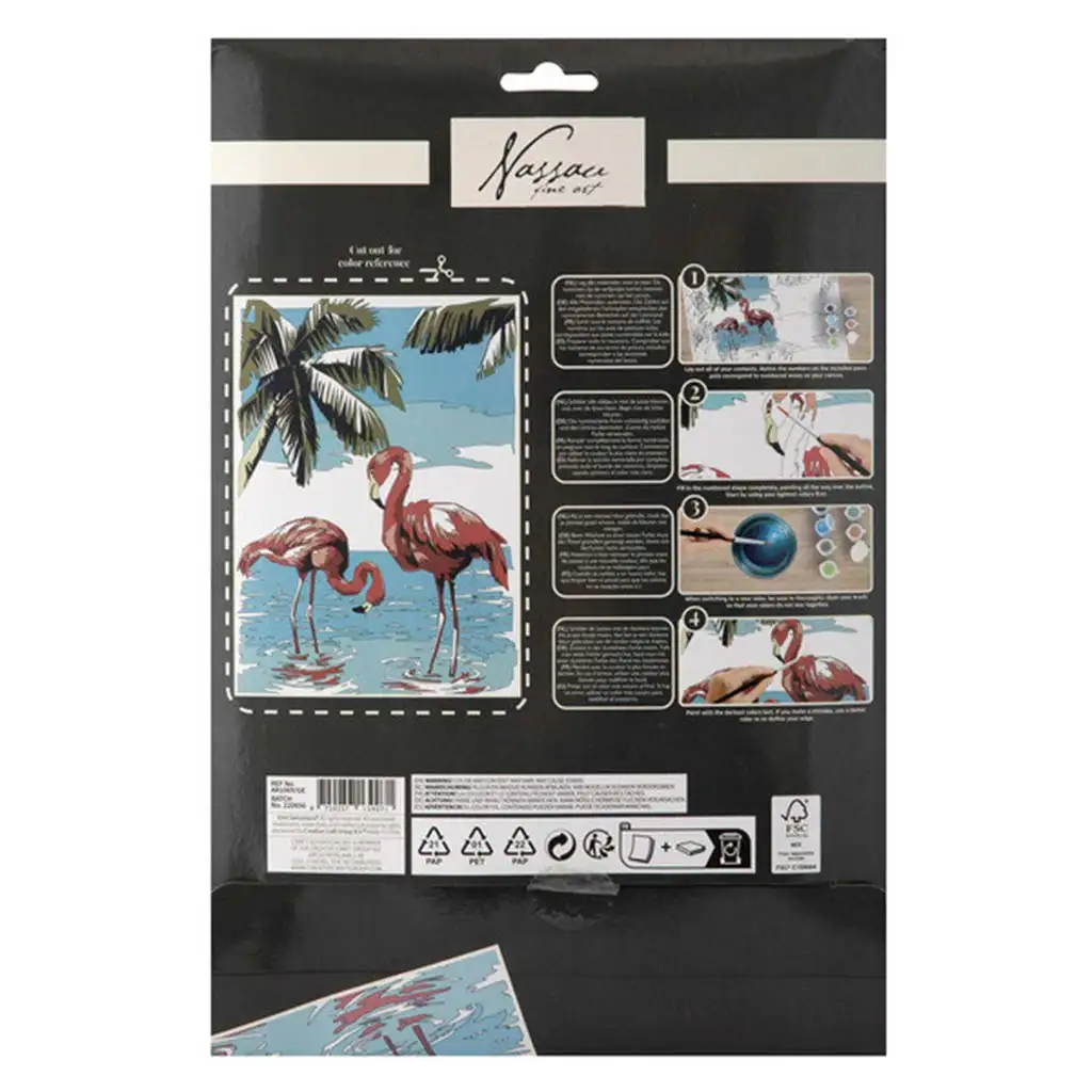 Malen nach Zahlen 33,5x23,8 cm Bild - Flamingo kép 2