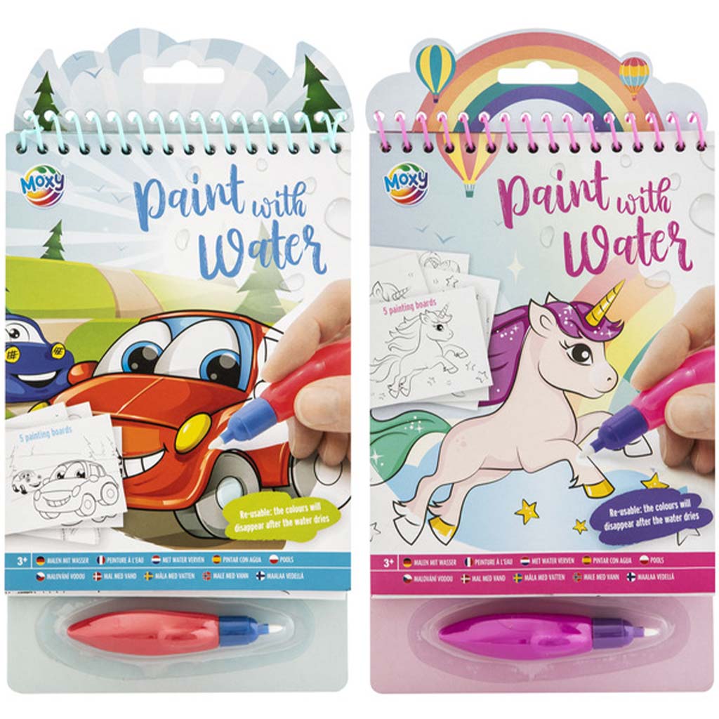 Malen Sie mit Wasser 5 flache 23x14cm verschiedene.