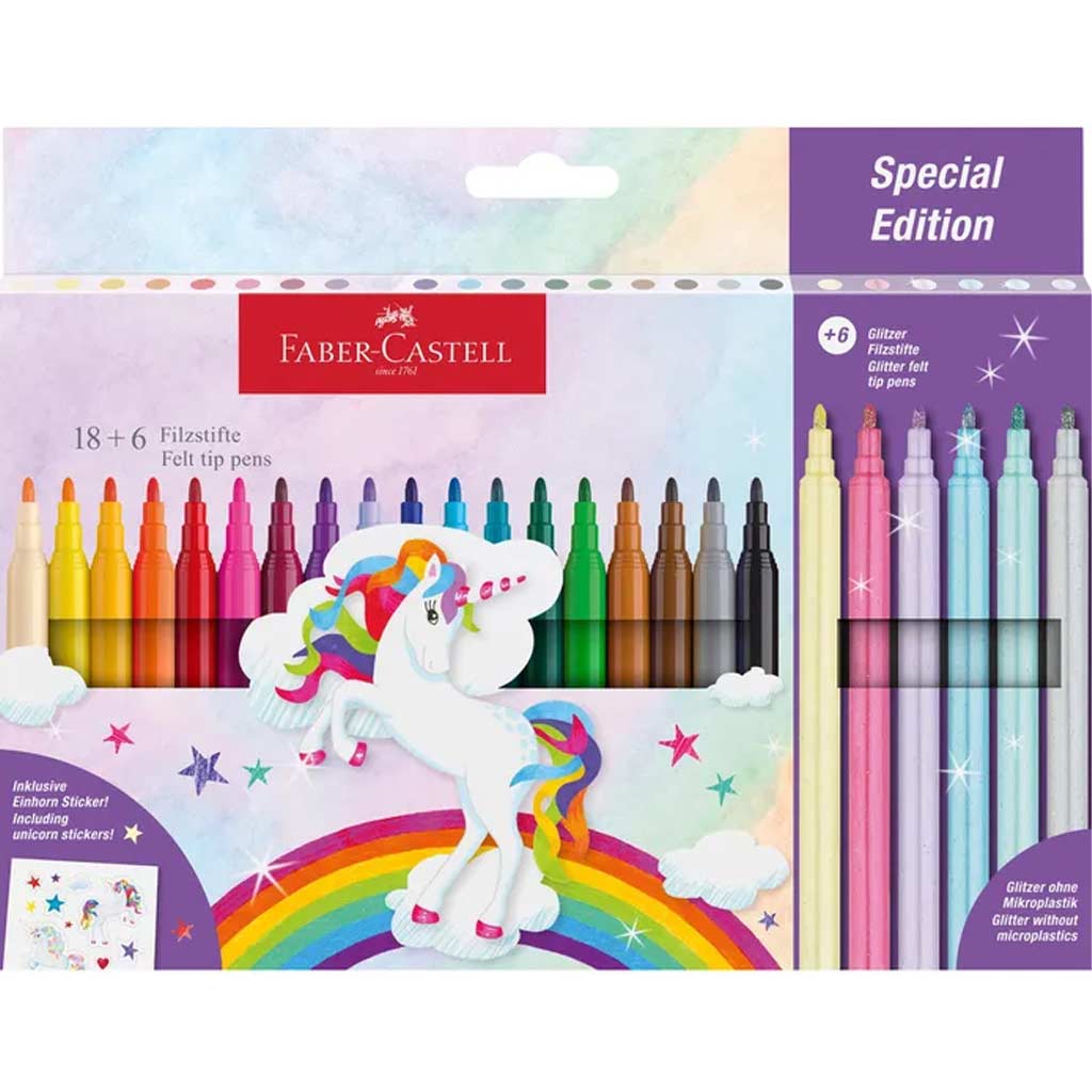 Faber-Castell: 24er Filzstift-Set mit Einhorn-Motiv