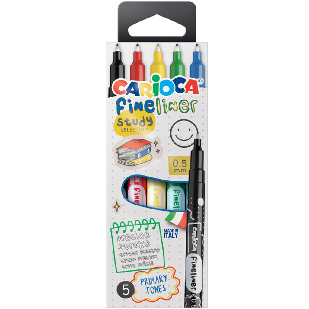 Fineliner Study Selection 5db-os tűfilc szett 0,5mm - Carioca kép 1